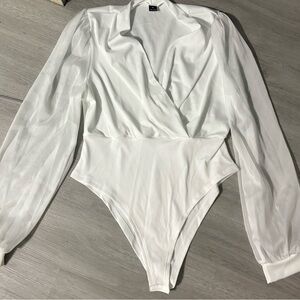 SHEIN White Long Sleeve Bodysuit